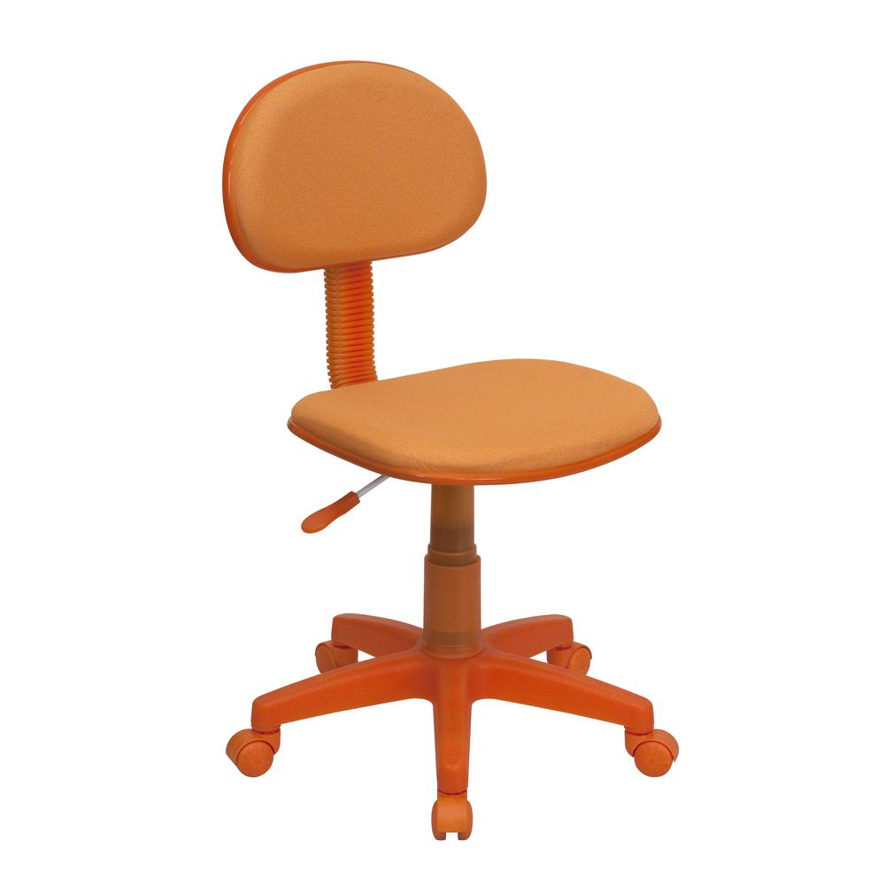 Orange Fabric Swivel Task Office Chair
