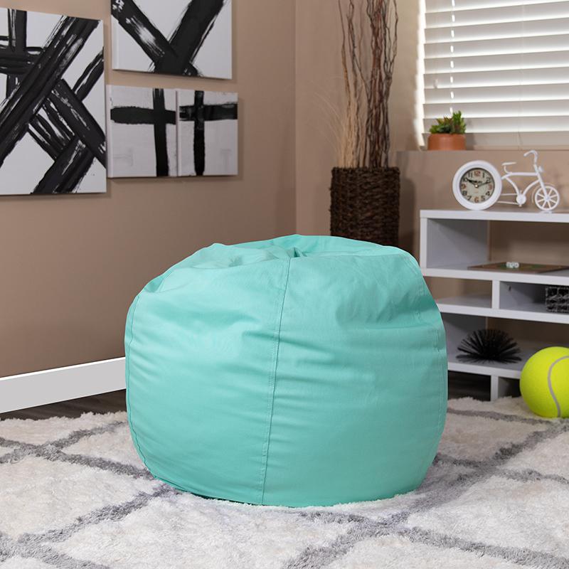 Small Solid Mint Green Bean Bag Chair for Kids and Teens