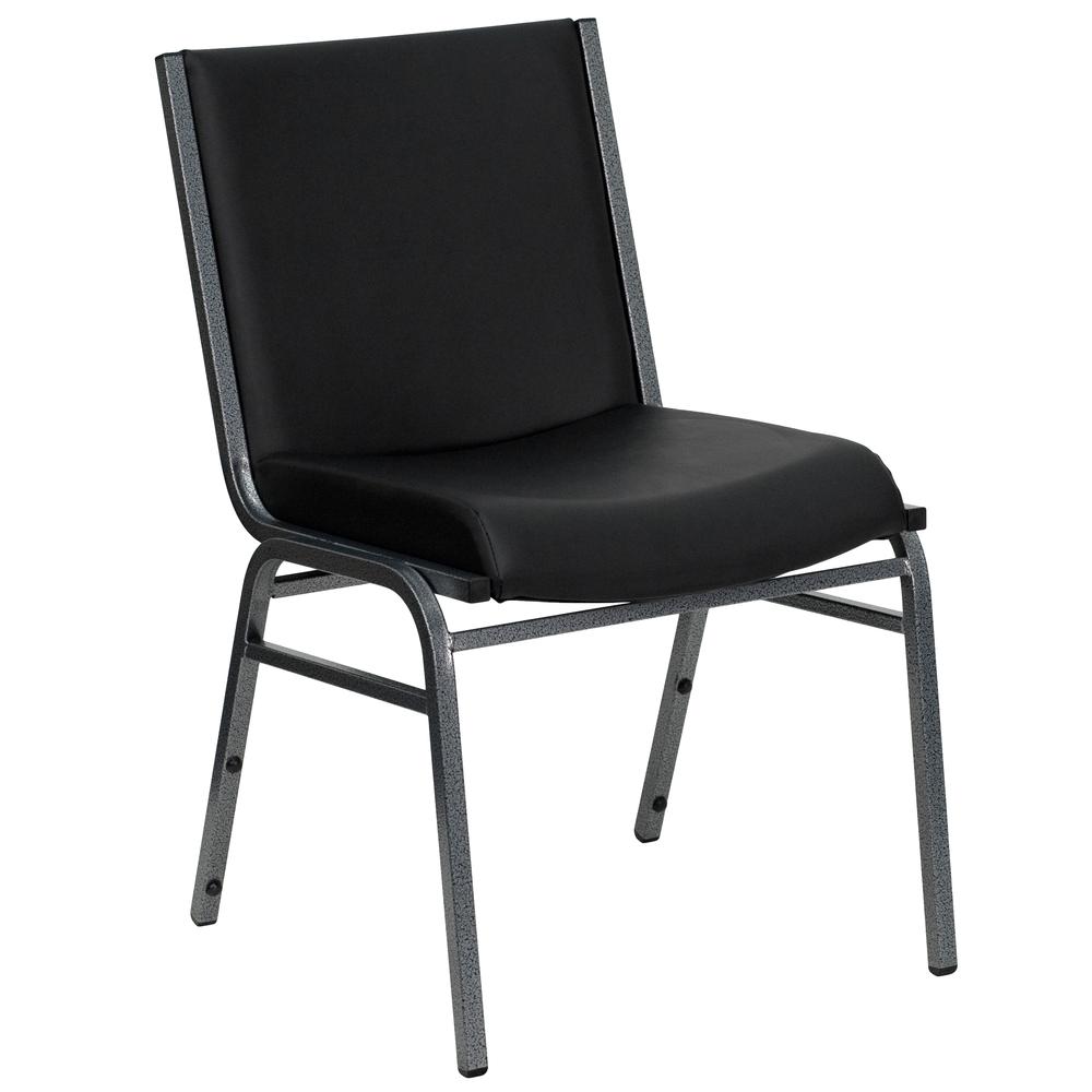 HERCULES Series Heavy Duty Black Vinyl Stack Chair