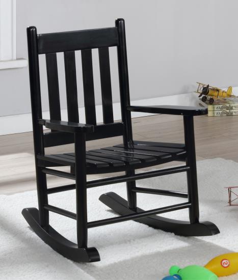 Annie Slat Back Youth Rocking Chair Black