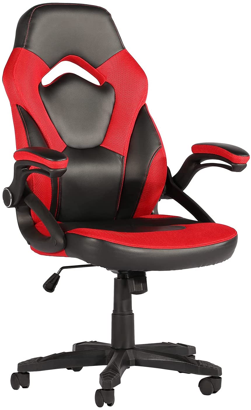 Gaming Racing Ergonomic High-Back Computer Chair, Adjustable Seat Height, Flip Up Arms