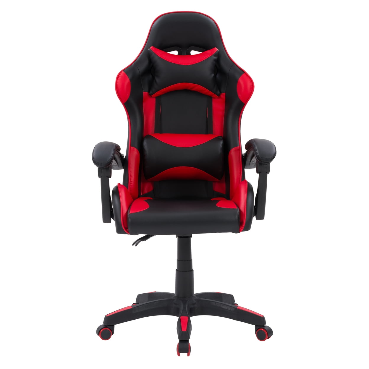 CorLiving Ravagers Vinyl Fabric Gaming Chair in Black and Red