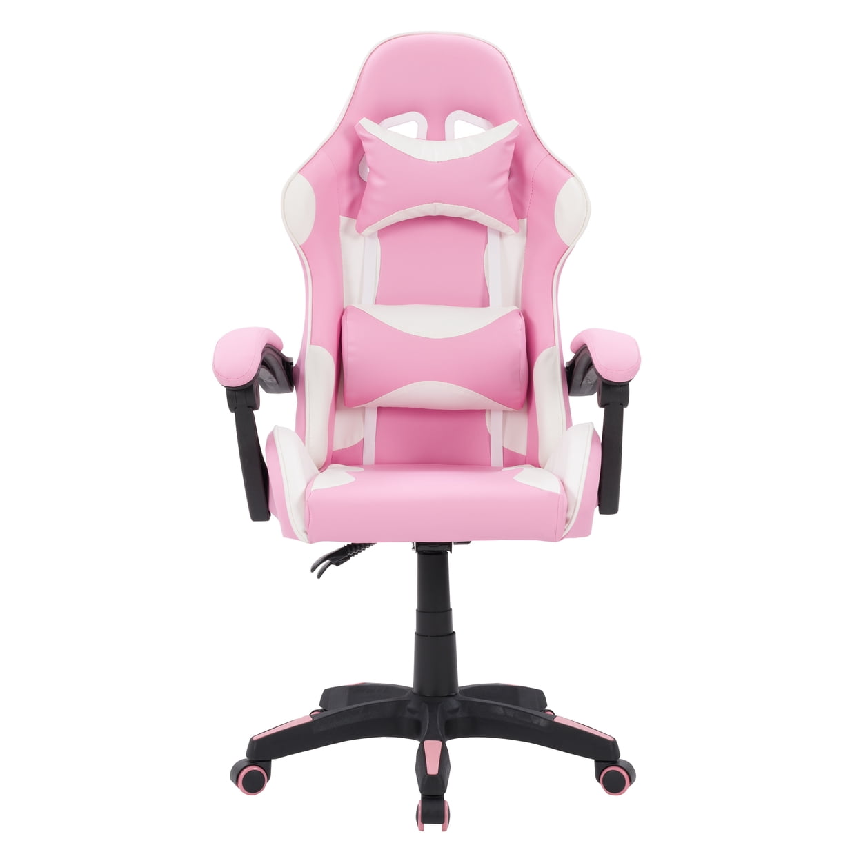 CorLiving Ravagers Vinyl Fabric Gaming Chair in Pink and White