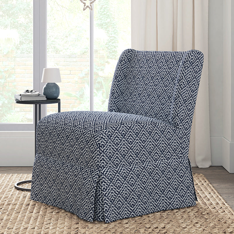 Ellmar Slipper Chair with Washable Slipcover and Solid Wood Legs
