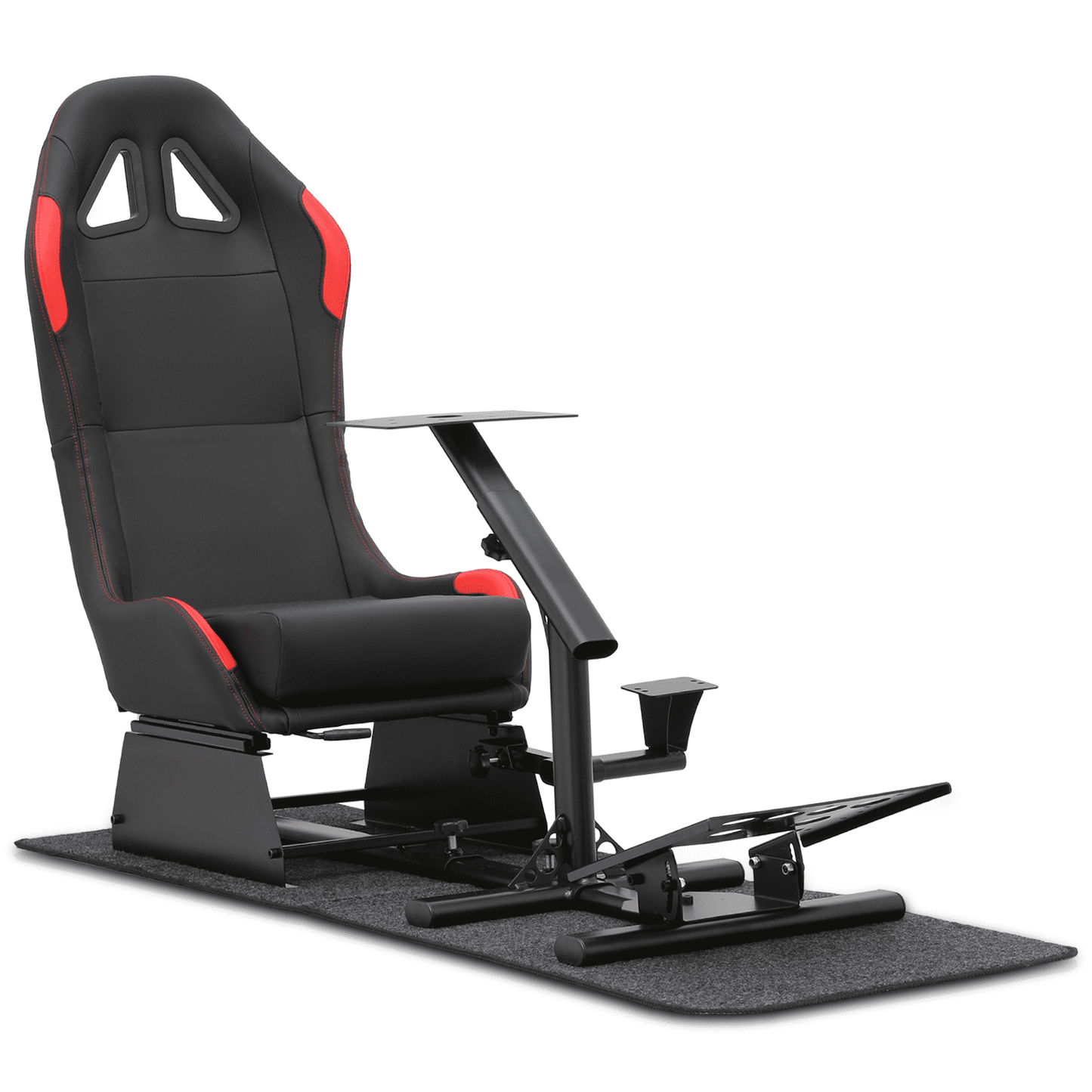 Magshion Racing Simulator Cockpit Gaming Chair Game Seat with Carpet Rug Fit for Logitech G25, G27, G29, G920 Thrustmaster T500RS, T300RS, PS5 Xbox Steering Wheel Stand, Red