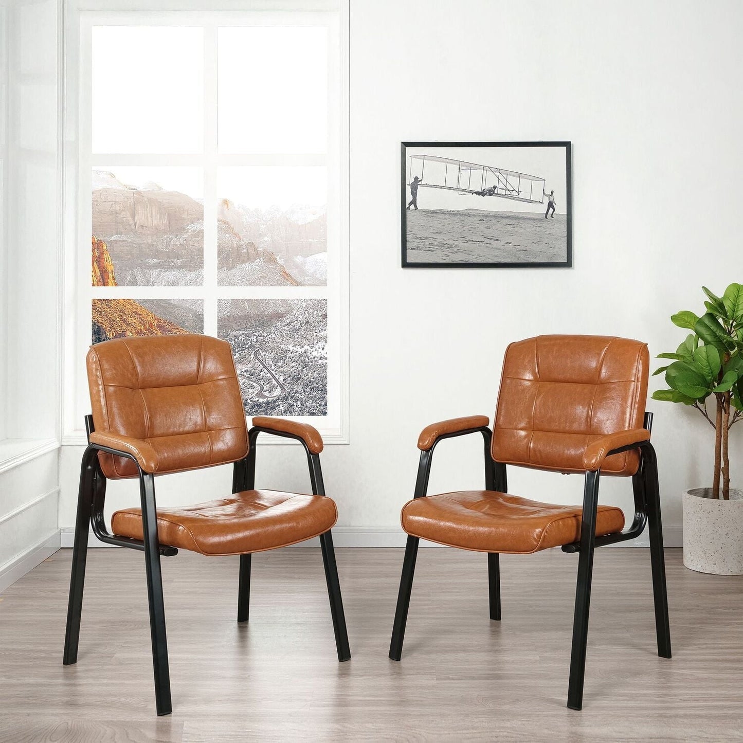 Mindy Guest Chair, Set of 4-Fabric:Caramel