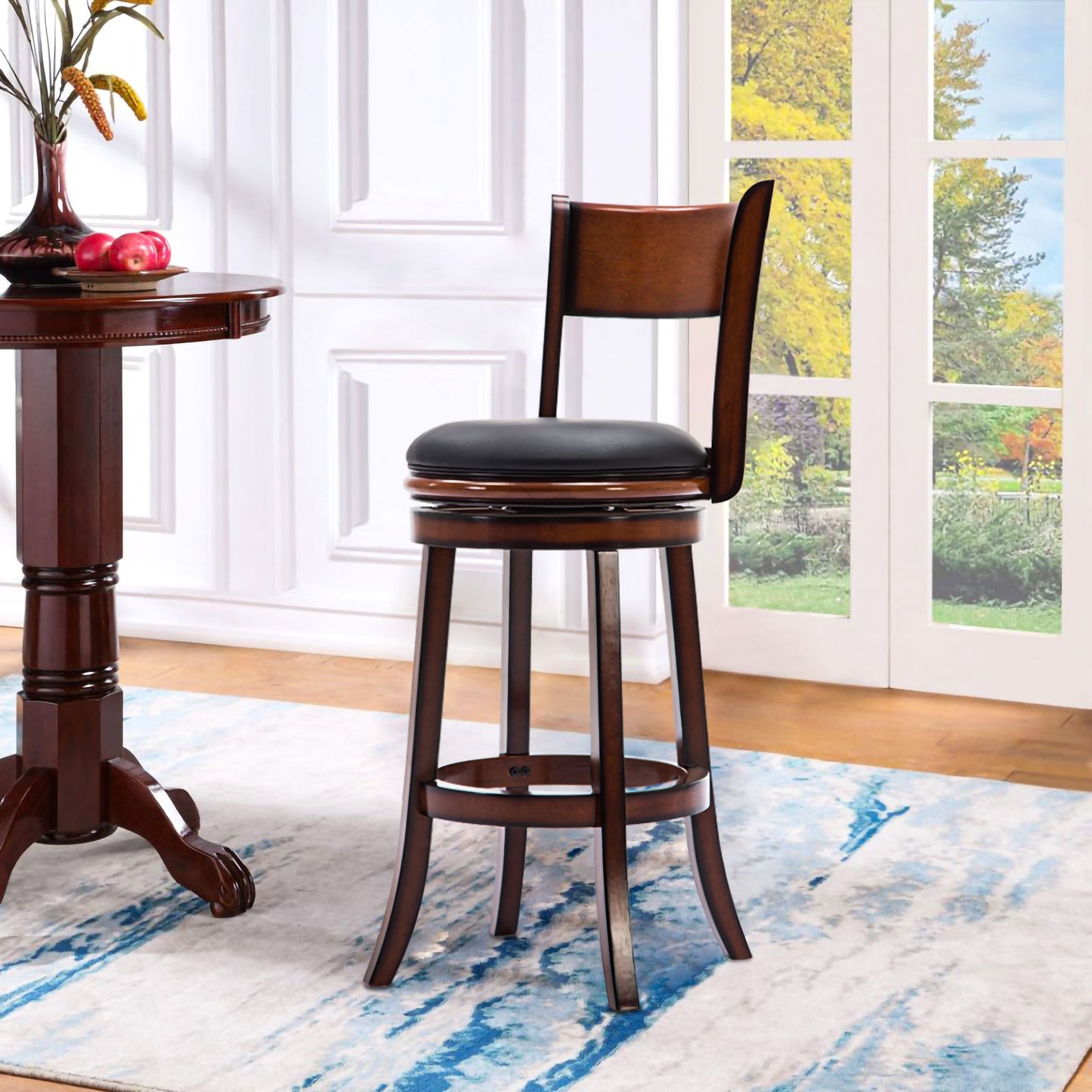 Wooden Swivel Counter Height Bar Stool