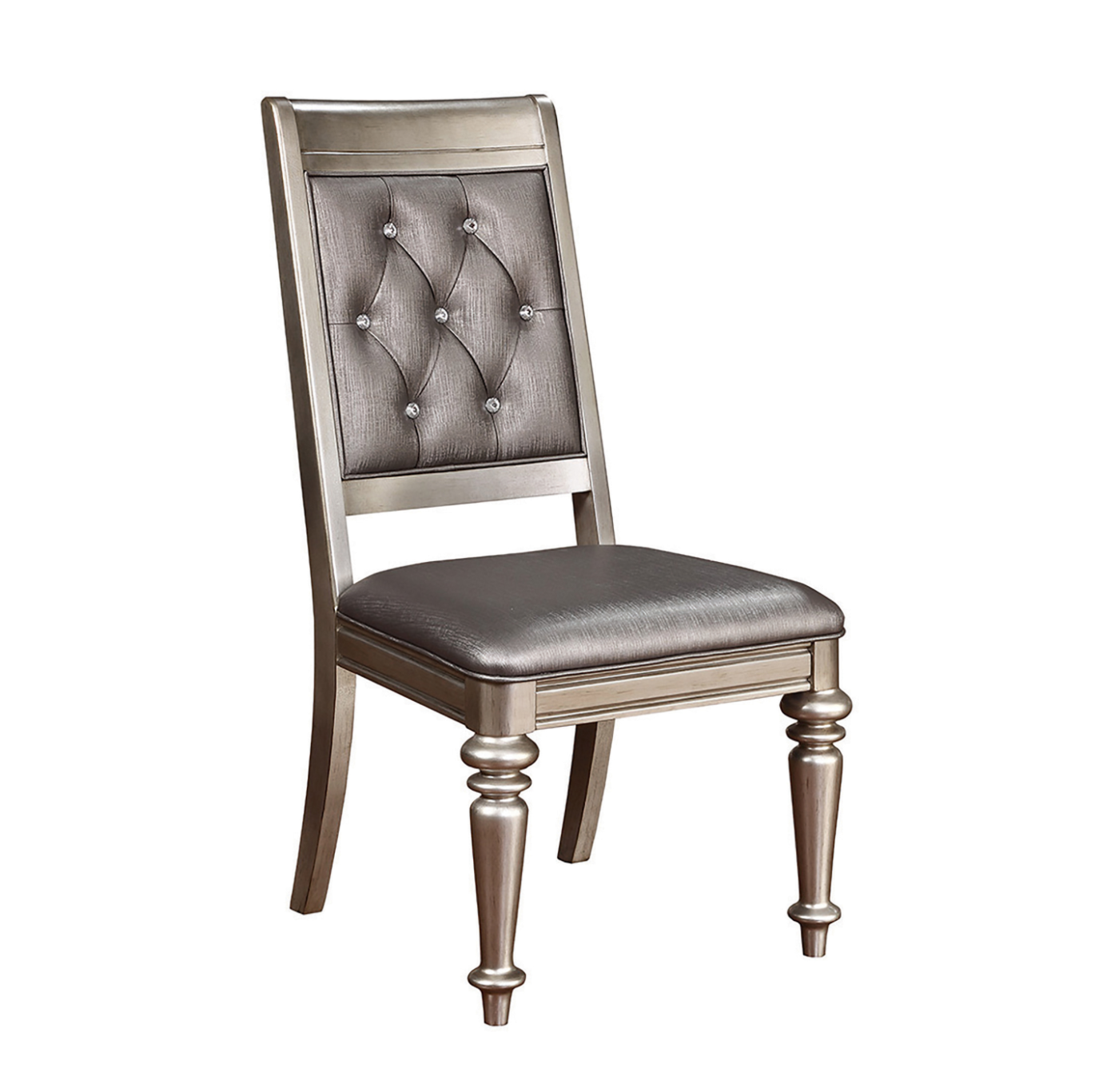 Bling Game Open Back Side Chair Metallic