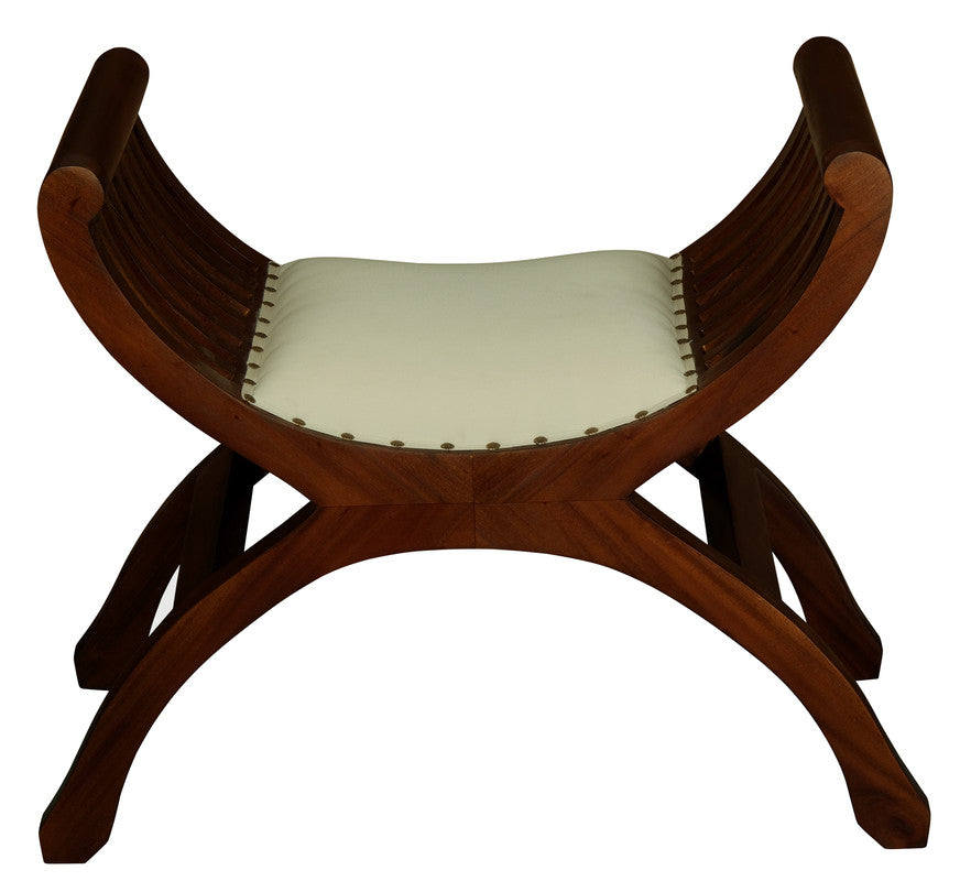 Single Seater Upholstered Stool (Mahogany)