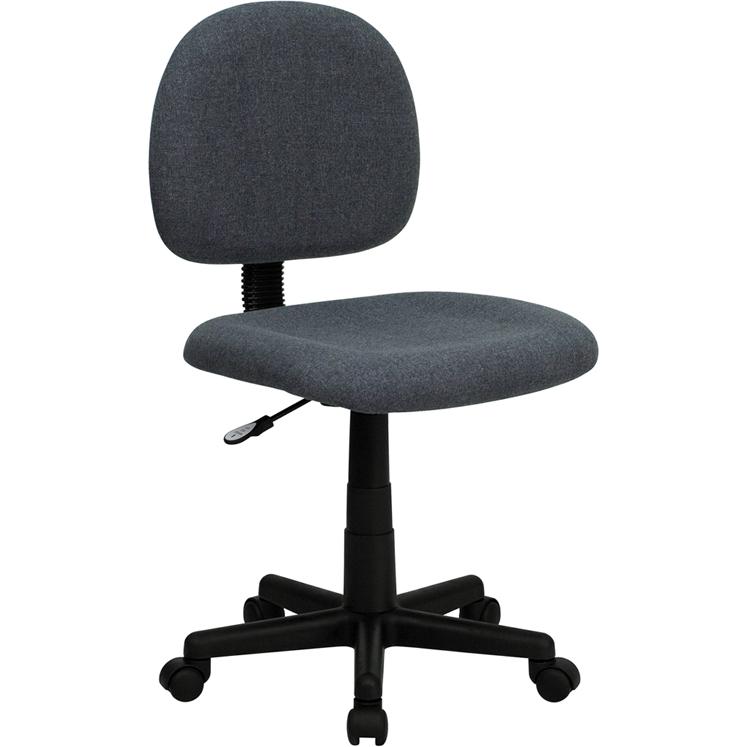 Mid-Back Gray Fabric Swivel Task Office Chair