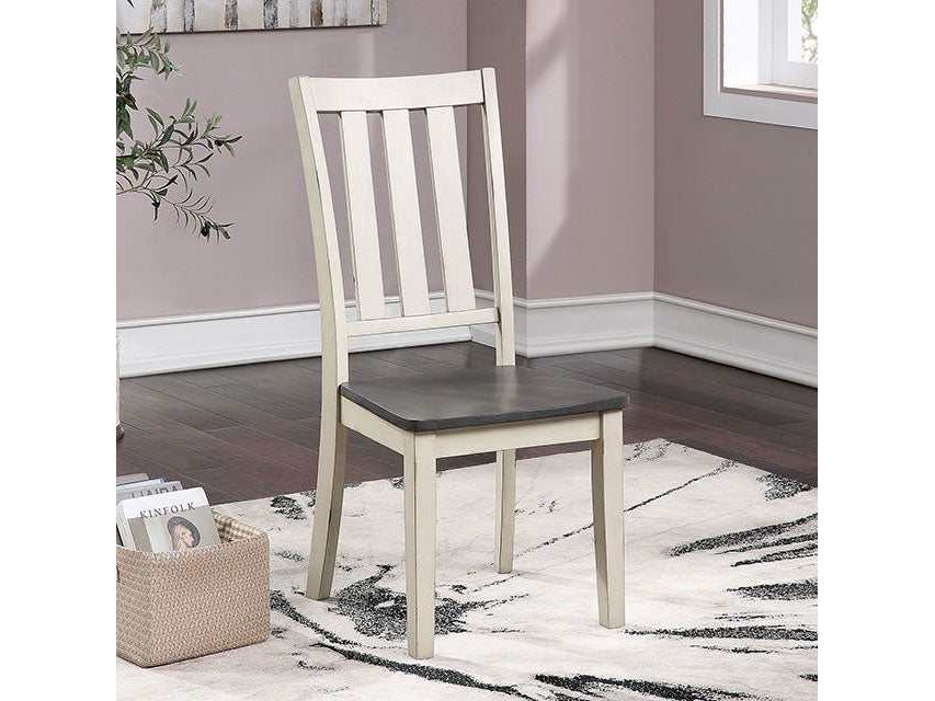 Frances Antique White/Gray Side Chair (Set of 2)