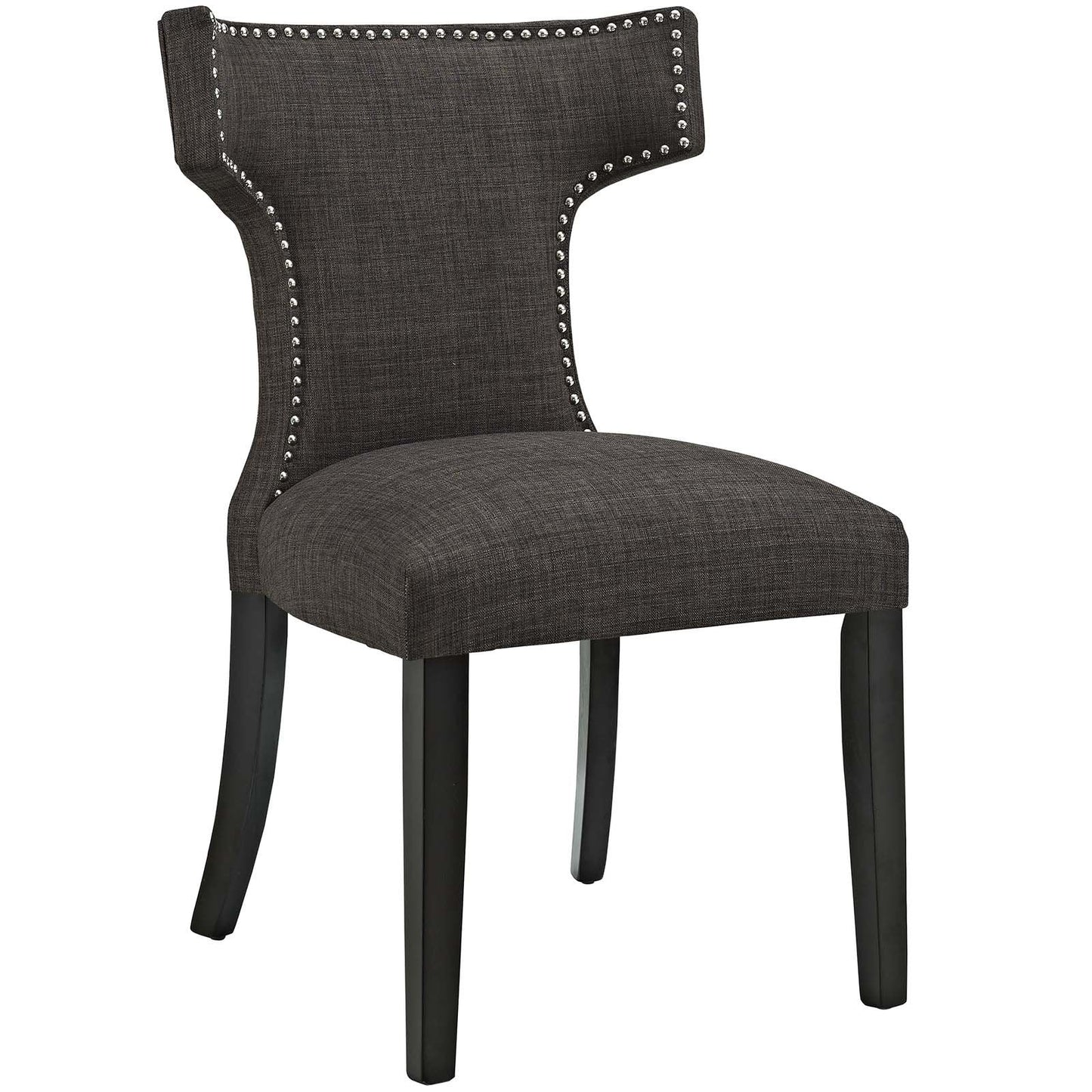 Curve Fabric Dining Chair Brown