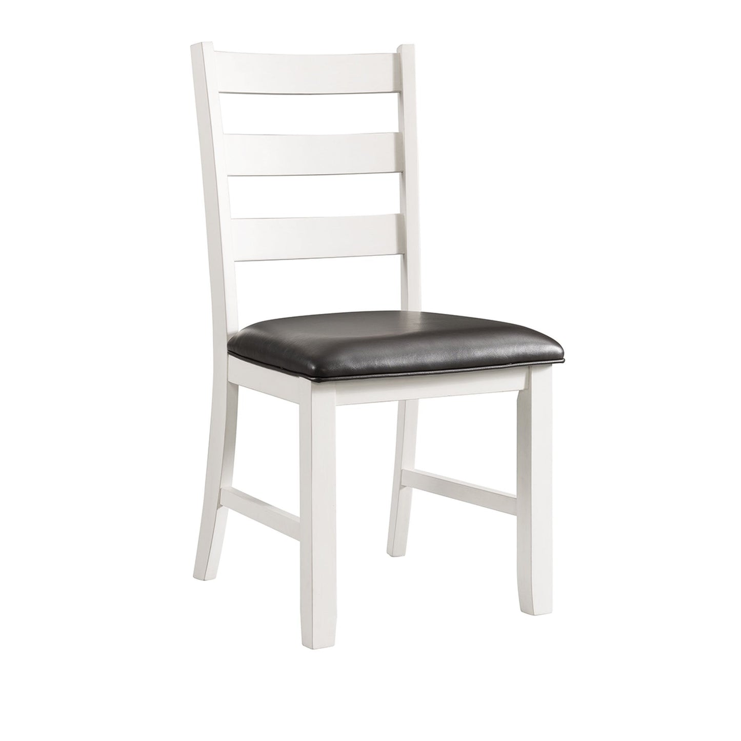 Martin Dining Side Chair with Black PU – White F