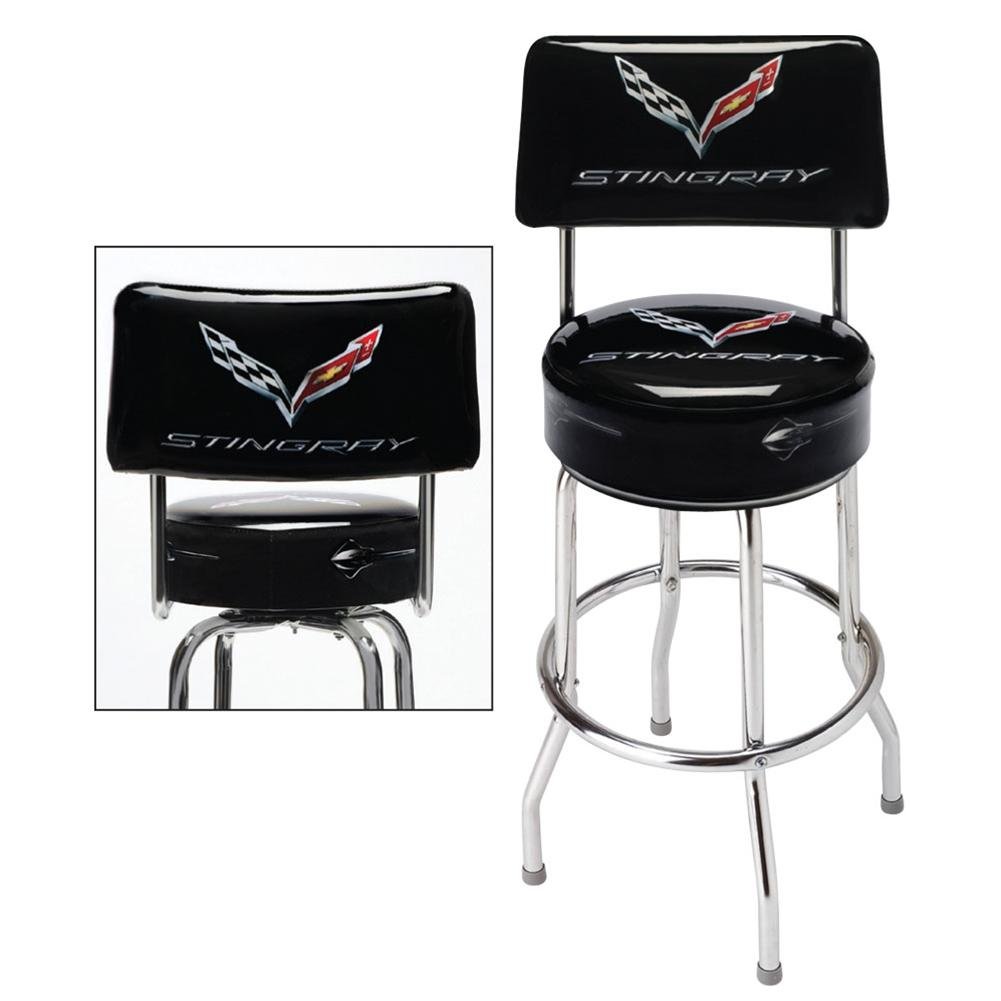 C7 Corvette Stingray Counter Stool w/Back Rest