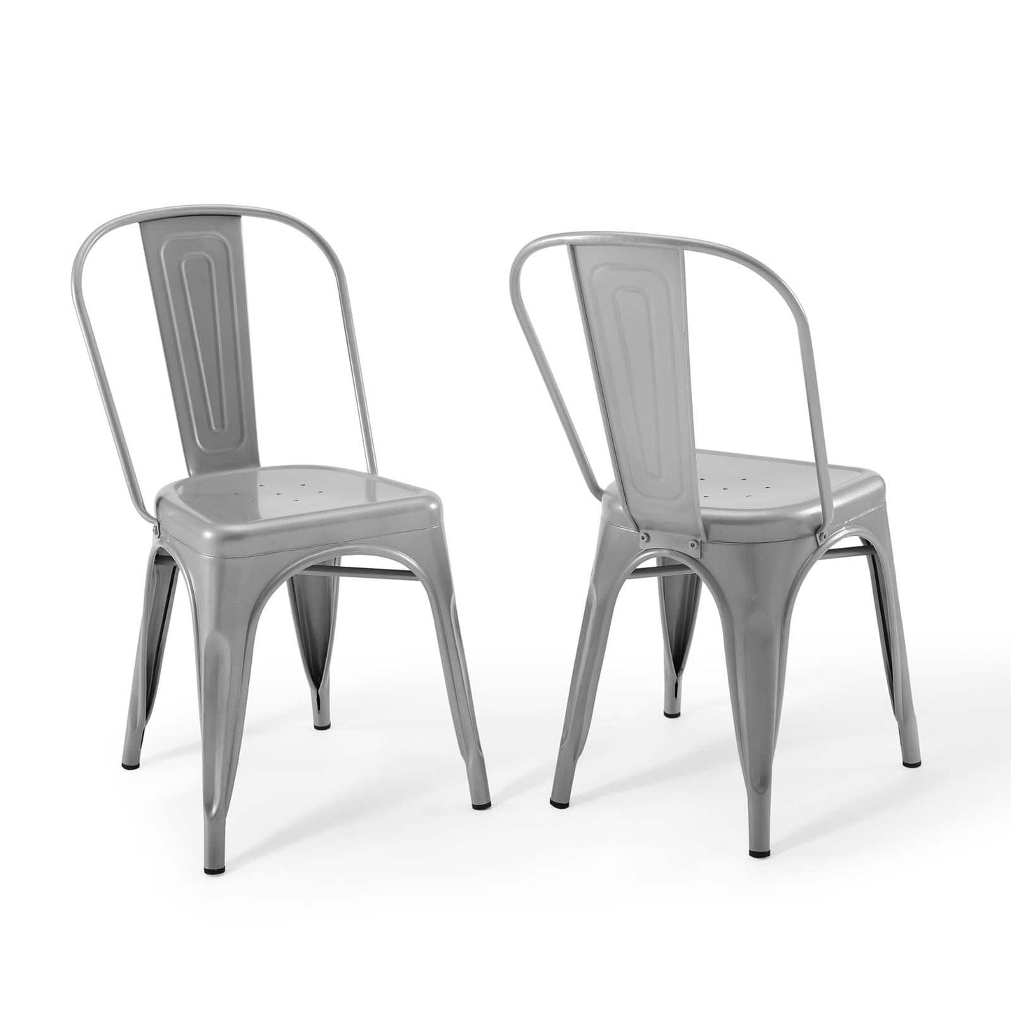 Promenade Bistro Dining Side Chair Set of 2 Silver