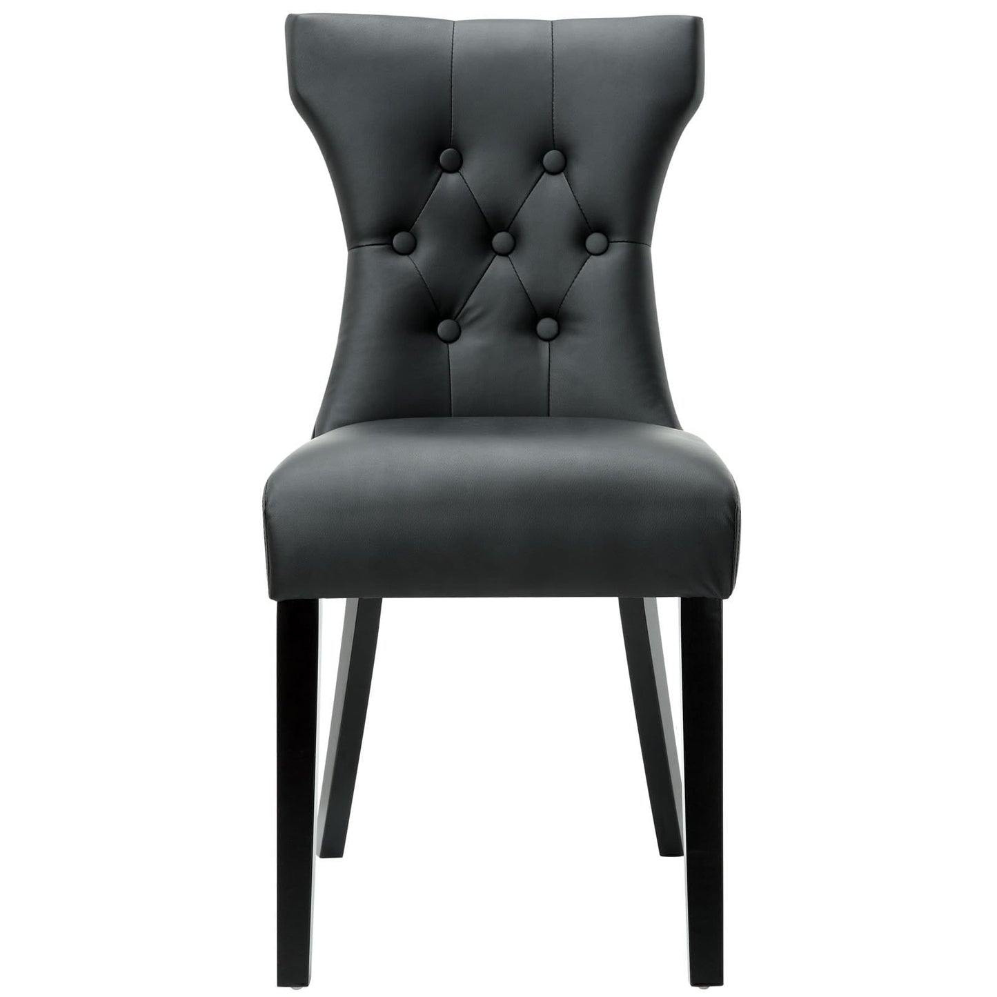 Silhouette Dining Vinyl Side Chair Black