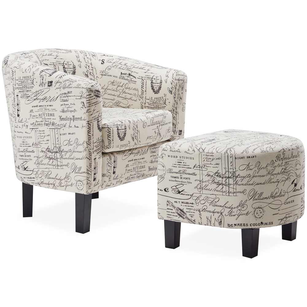 Lydia Chair with Ottoman Set