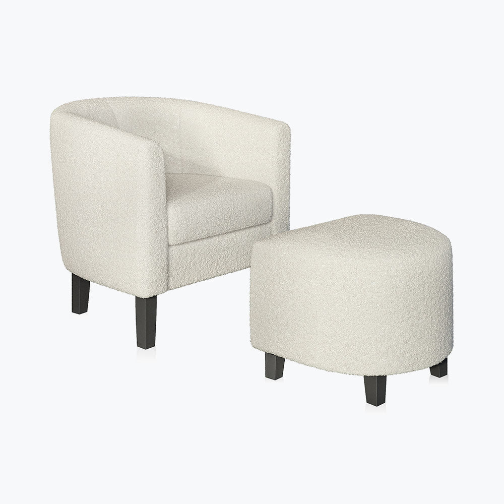 Lydia Chair with Ottoman Set