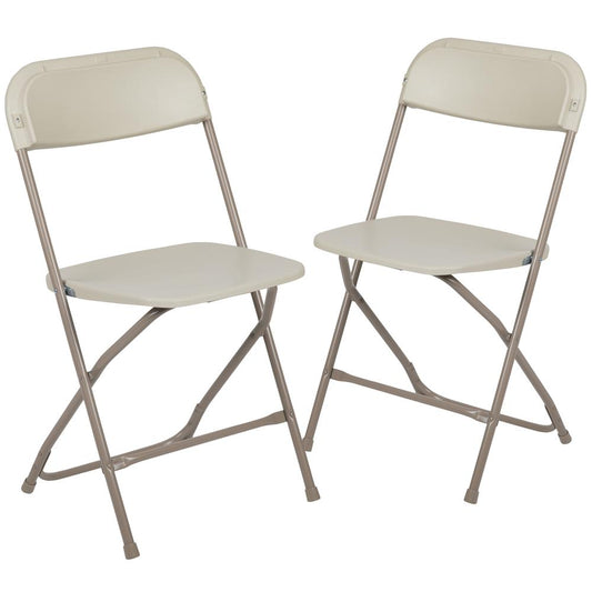 2 Pk. HERCULES Series 650 lb. Capacity Premium Beige Plastic Folding Chair