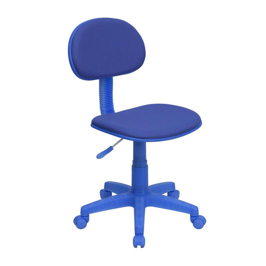 Blue Fabric Swivel Task Office Chair