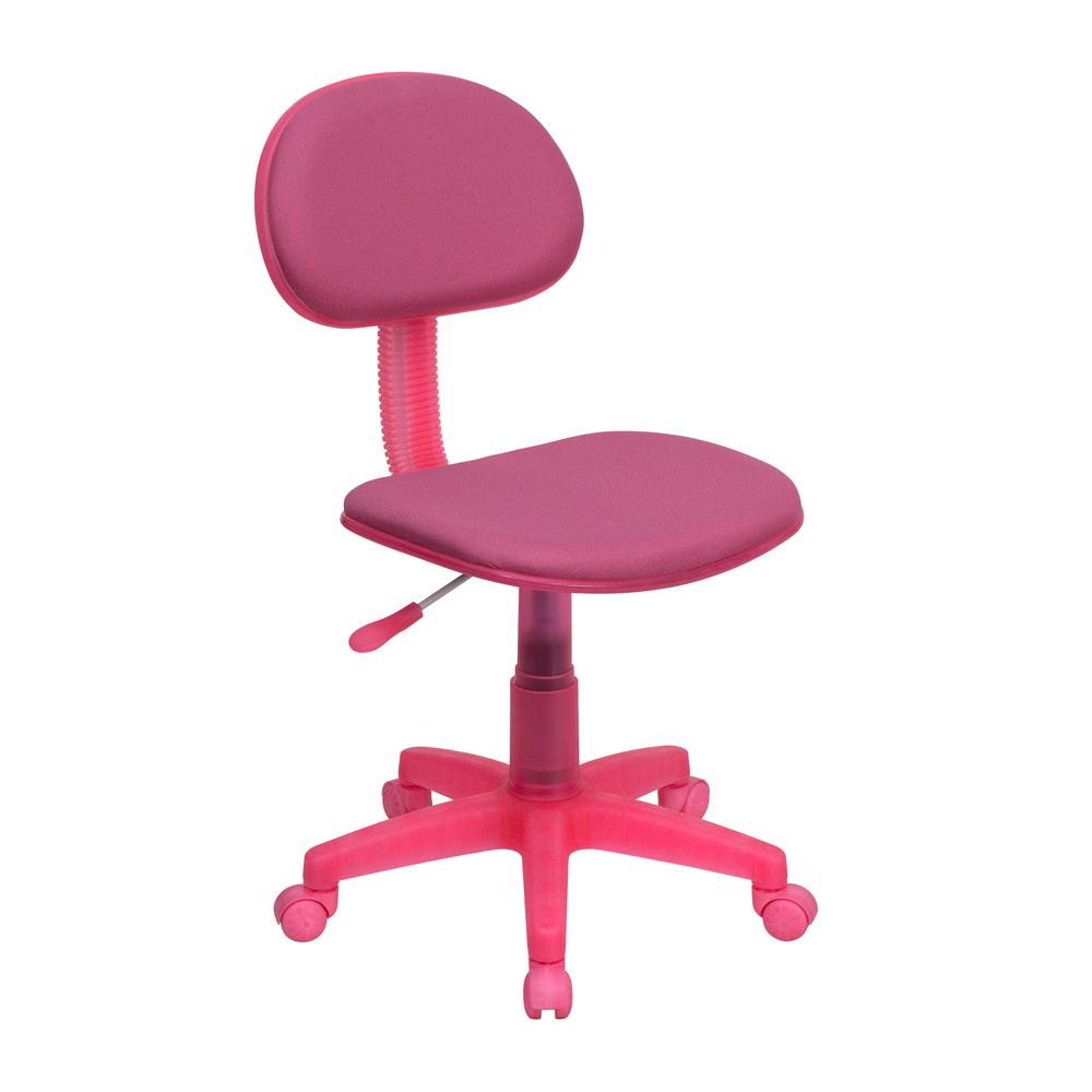 Pink Fabric Swivel Task Office Chair