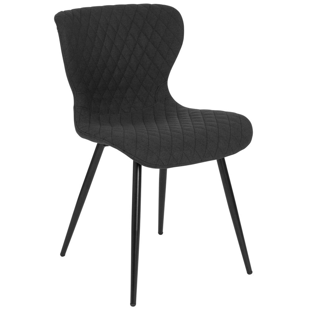 Contemporary Upholstered Chair in Black Fabric