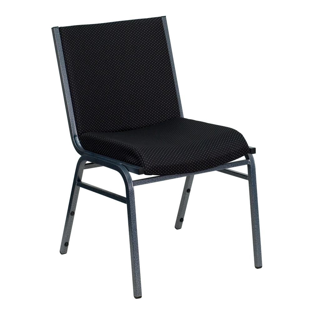 HERCULES Series Heavy Duty Black Dot Fabric Stack Chair