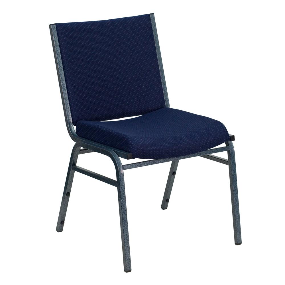 HERCULES Series Heavy Duty Navy Blue Dot Fabric Stack Chair