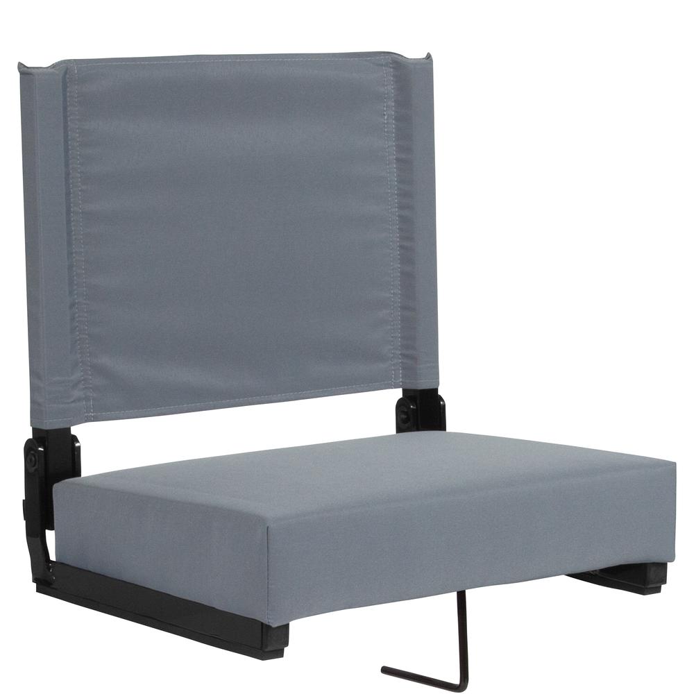 Grandstand Comfort Seats by Flash with 500 LB. Weight Capacity Lightweight Aluminum Frame and Ultra-Padded Seat in Gray