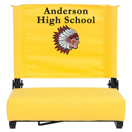 Embroidered Grandstand Comfort Seats by Flash with Ultra-Padded Seat in Yellow