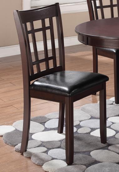 Lavon Padded Dining Side Chairs Espresso and Black (Set of 2)