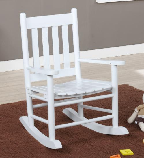 Annie Slat Back Youth Rocking Chair White