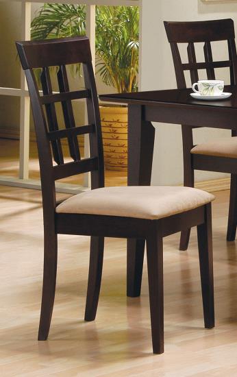 Gabriel Lattice Back Side Chairs Cappuccino and Tan (Set of 2)