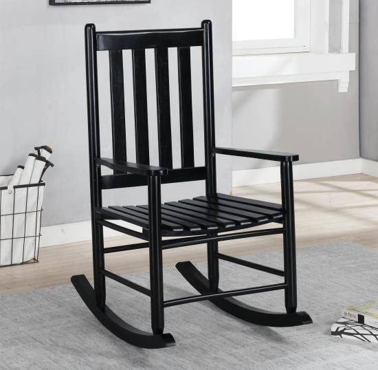 Annie Slat Back Wooden Rocking Chair Black