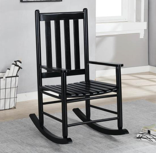 Annie Slat Back Wooden Rocking Chair Black