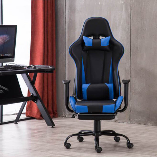 High Back Swivel Chair Racing Gaming Chair Office Chair Blue