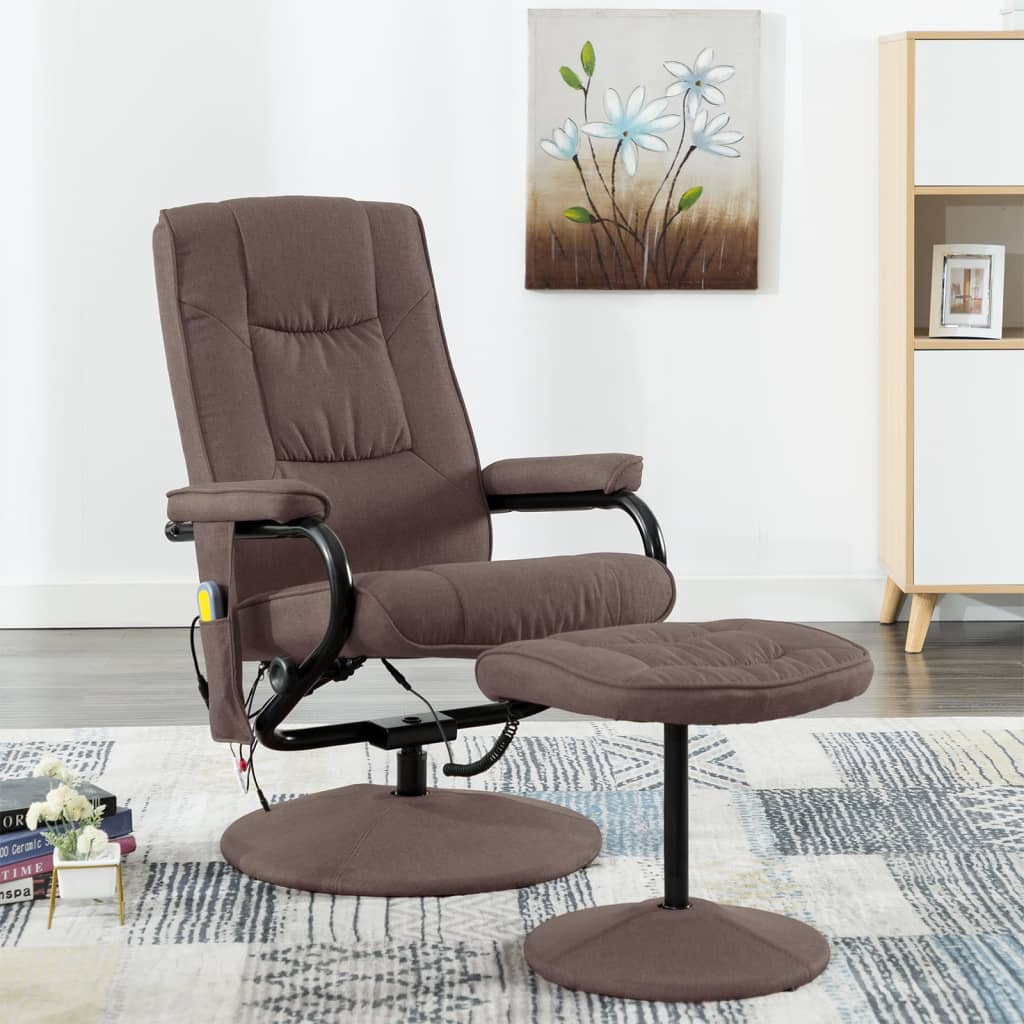 Massage Recliner With Footrest Fabric
