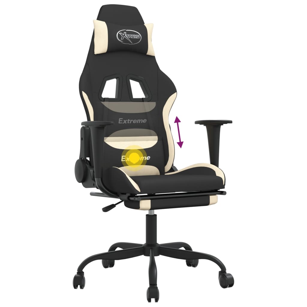 Massage Gaming Chair Black And Fabric