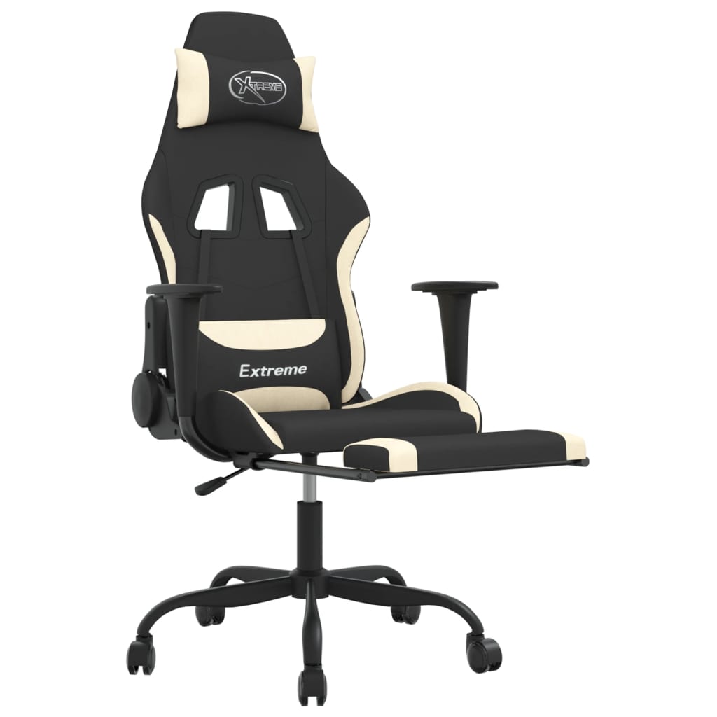 Massage Gaming Chair Black And Fabric