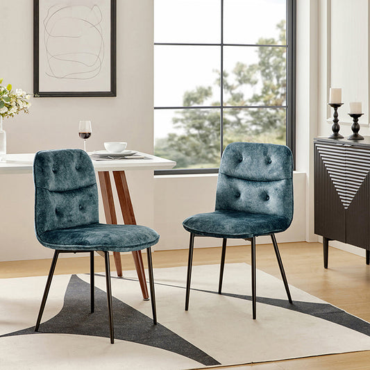 Annie Velvet Solid Back Dining Chair (Set of 2)