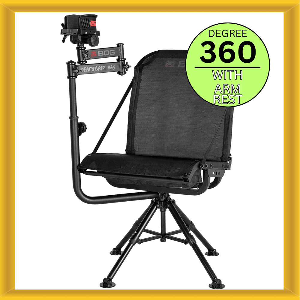BOG Deathgrip 360 Degree Chair with Arm & Deathgrip Clamping Head Black Aluminum