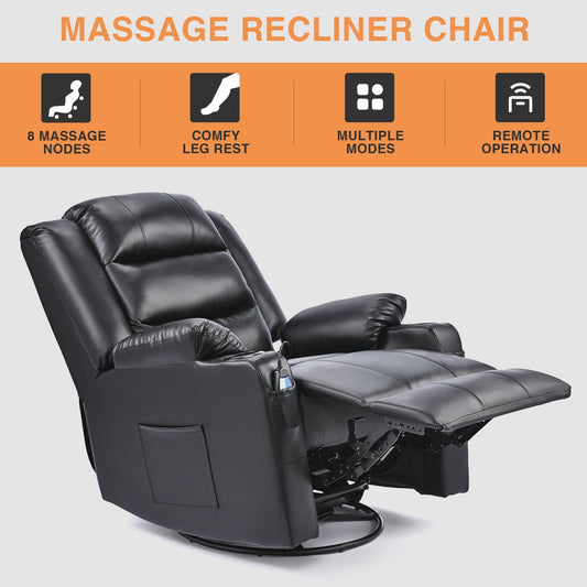 Bestco Plush Ergonomic Gaming Chair with Recline, Swivel, Massage, & Heat, Black