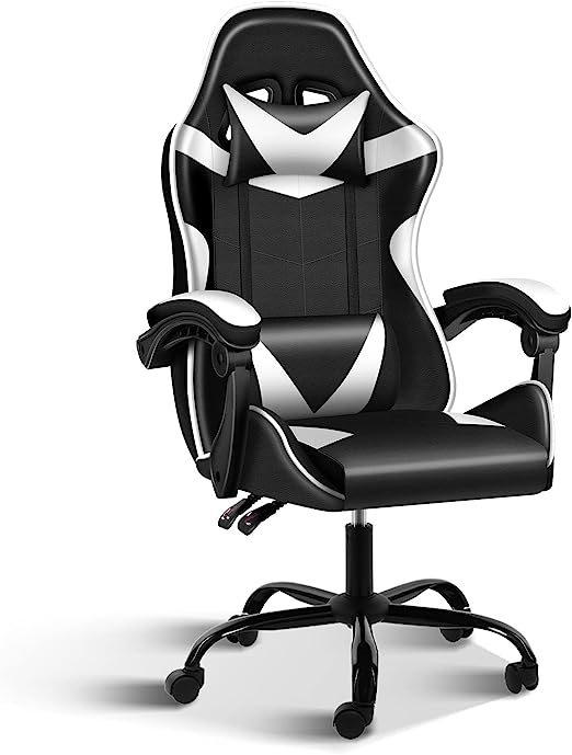 Ergonomic Backrest and Seat Height Adjustable Swivel Recliner Racing Office Computer Video Game Chair
