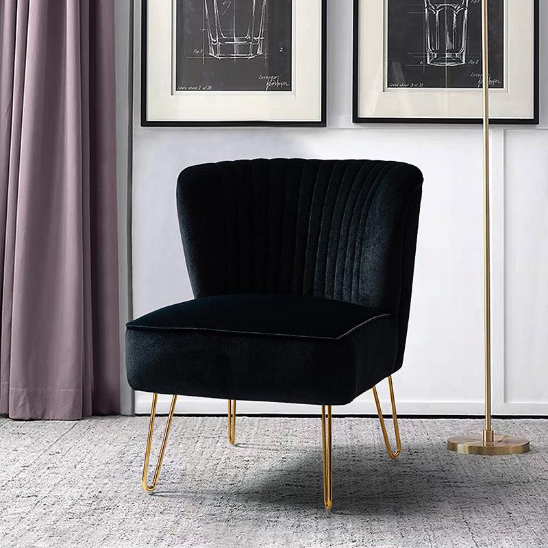 Ainhoa Velvet Tufted Back Accent Chair - Hulala Home
