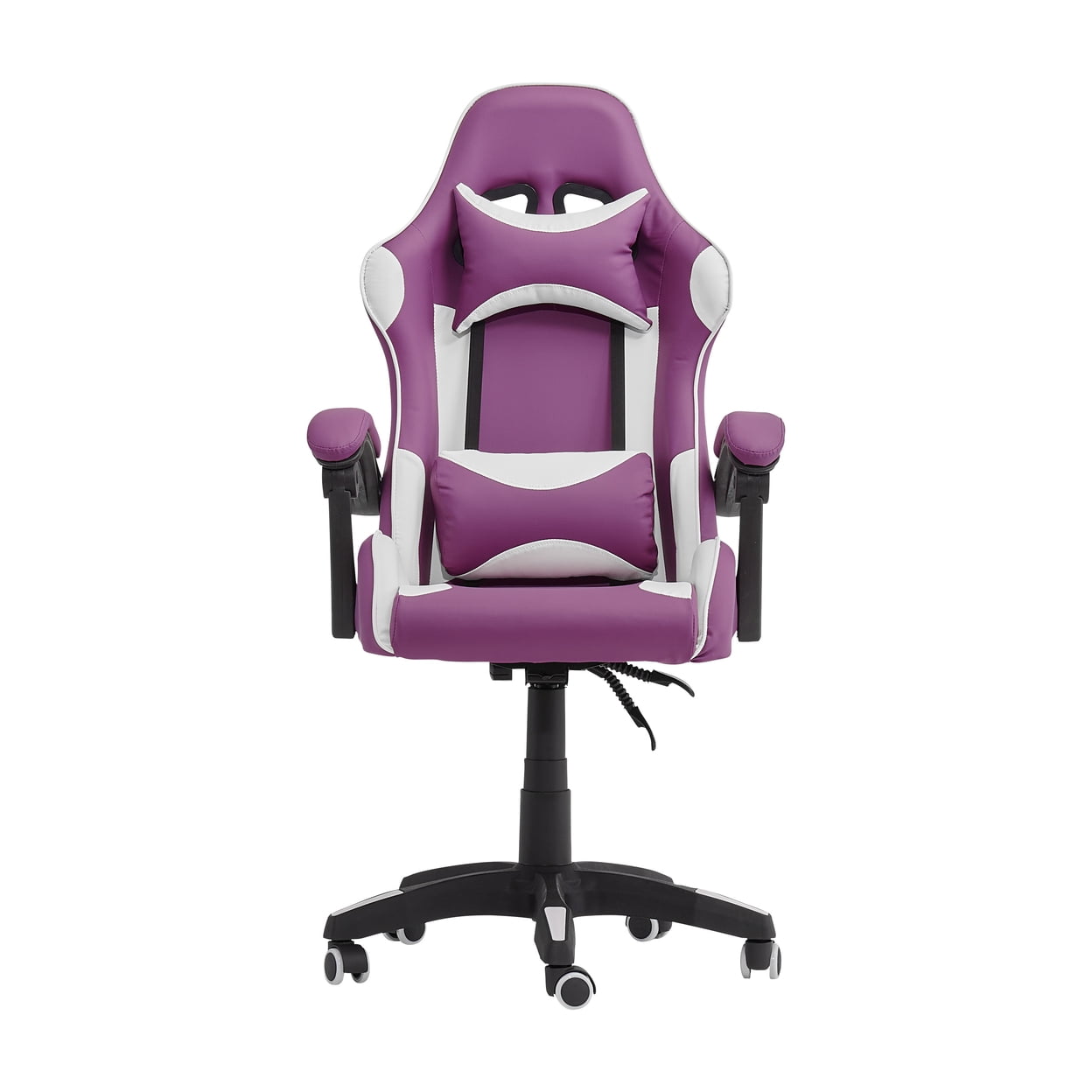 CorLiving Ravagers Vinyl Fabric 16.25 in Wide Gaming Chair in Purple and White