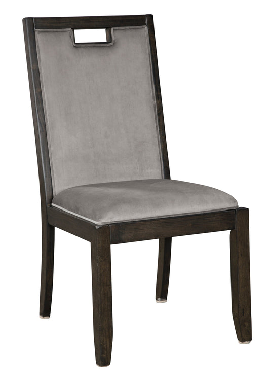 Hyndell Gray/Dark Brown Dining Upholstered Side Chair (Set of 2)
