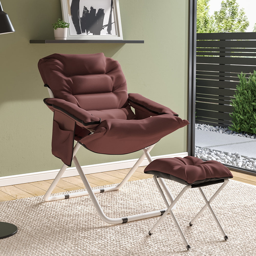 Folding Moon Chair and Footstool Set Accent Chair Living and Home