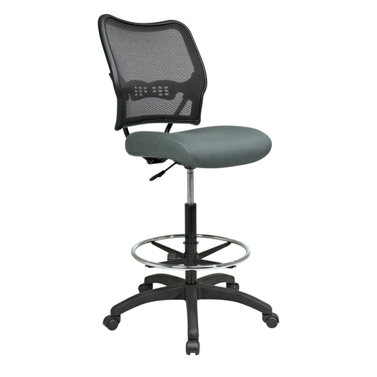 Deluxe AirGrid Back Drafting Chair with Mesh Gray Fabric Seat