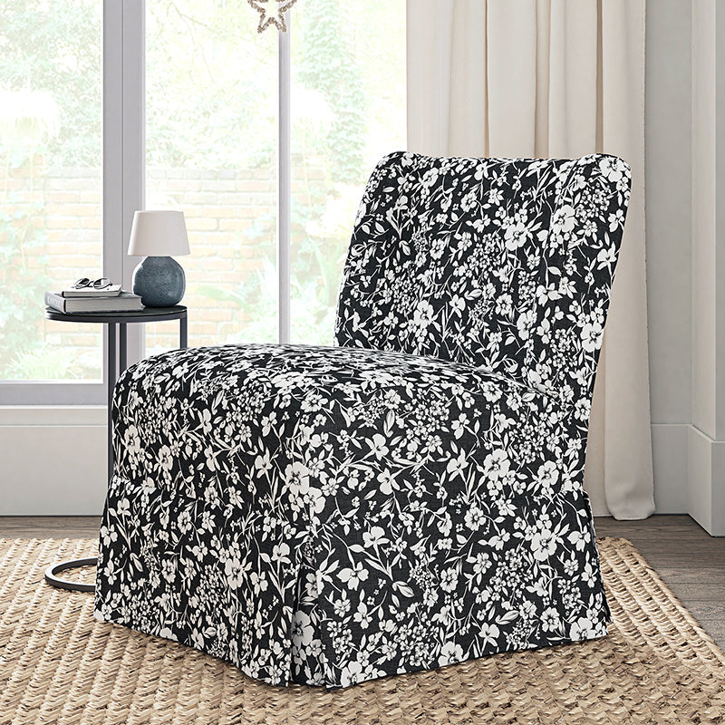 Ellmar Slipper Chair with Washable Slipcover and Solid Wood Legs
