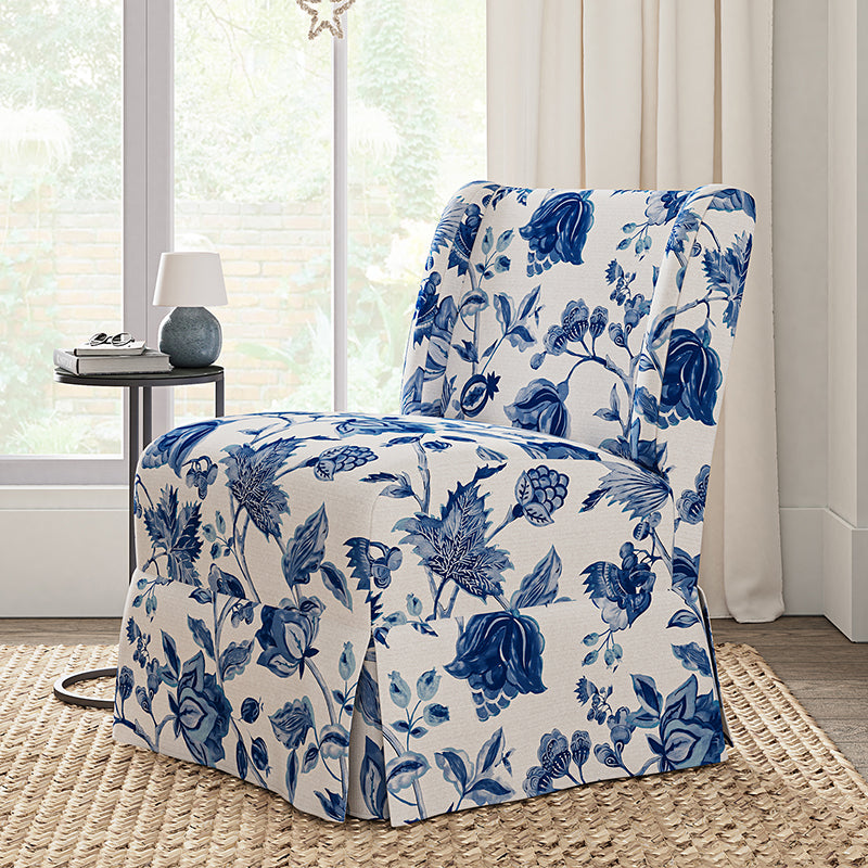 Ellmar Slipper Chair with Washable Slipcover and Solid Wood Legs